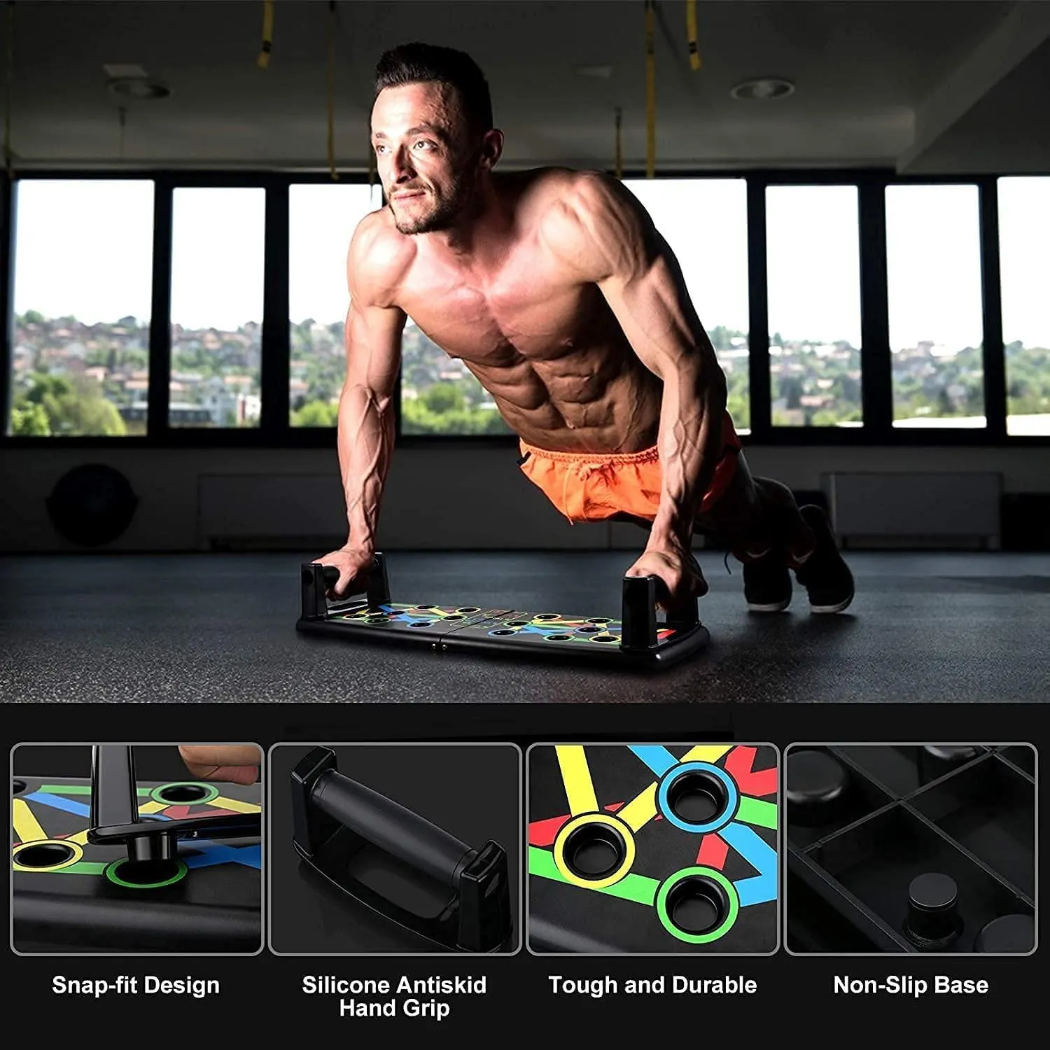 💪 Portable Push Up Board | Body Building Exercise Tools | Chest Triceps | 14 in 1 Multi-Function Pushup Bracket Rack Dips Stand Body | Push Up Equipment For Men Women