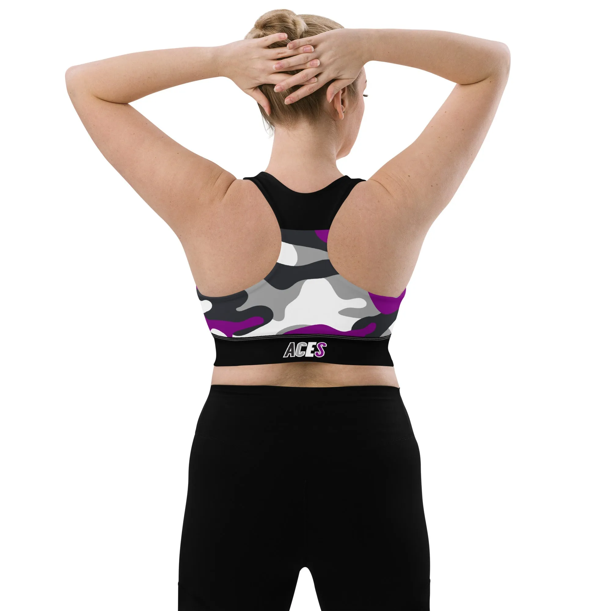 Aces Asexual Pride Camo Sports Bra