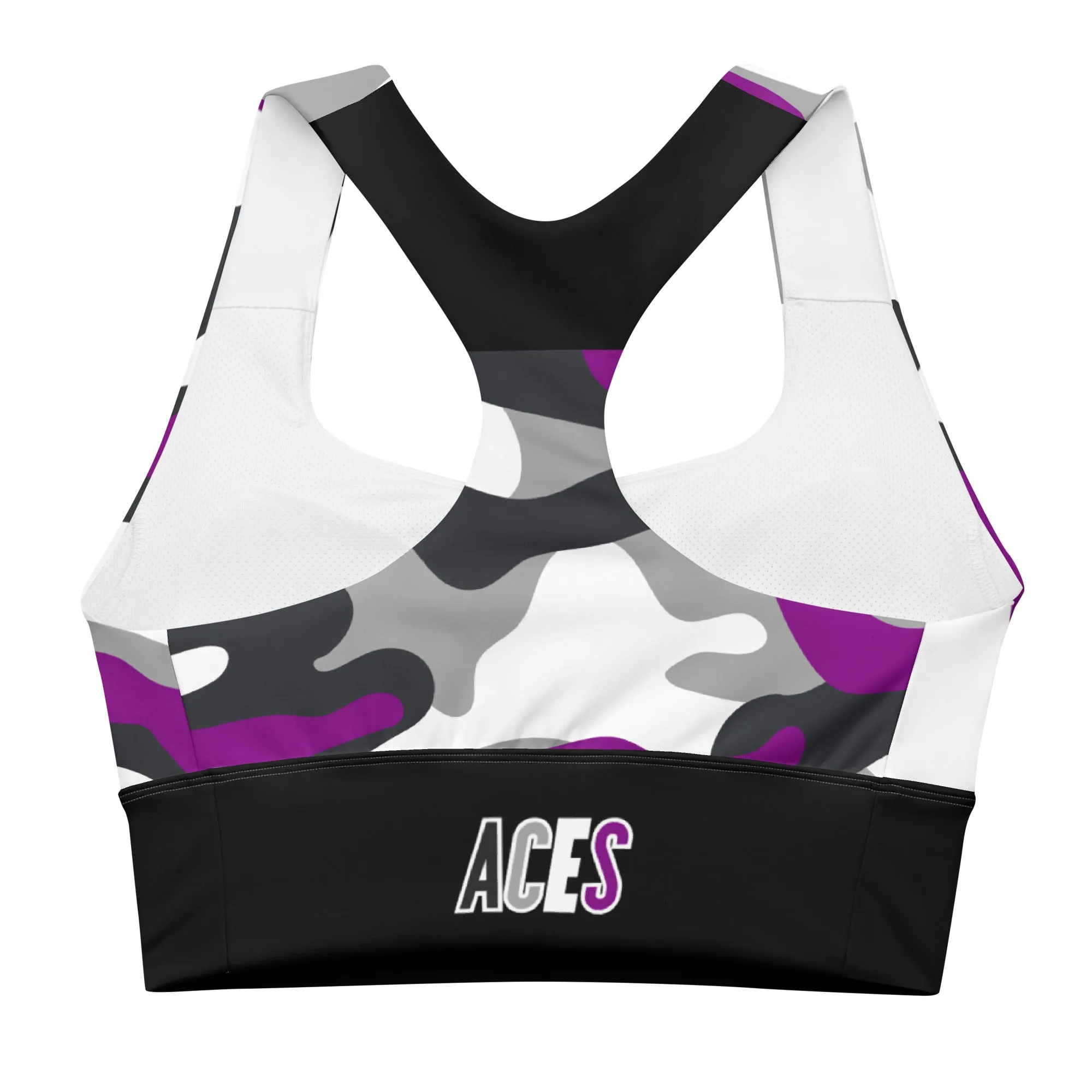 Aces Asexual Pride Camo Sports Bra