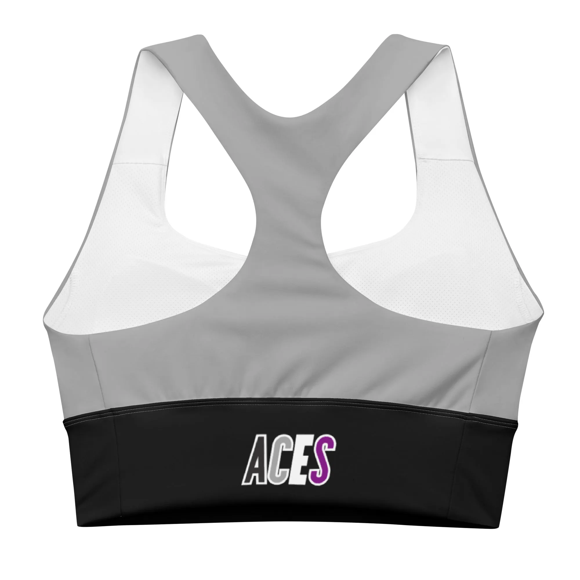 Aces Asexual Pride Gray Sports Bra