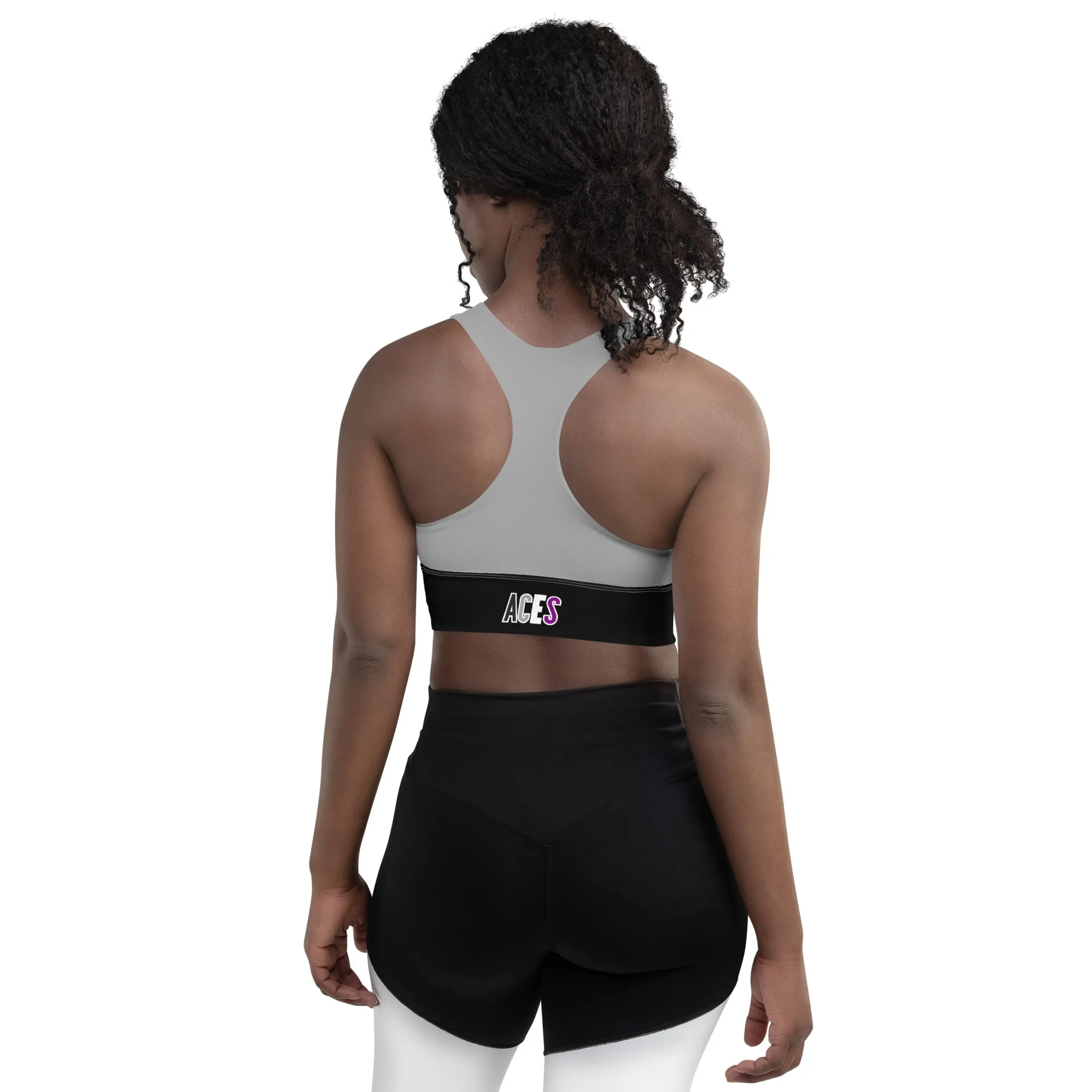 Aces Asexual Pride Gray Sports Bra