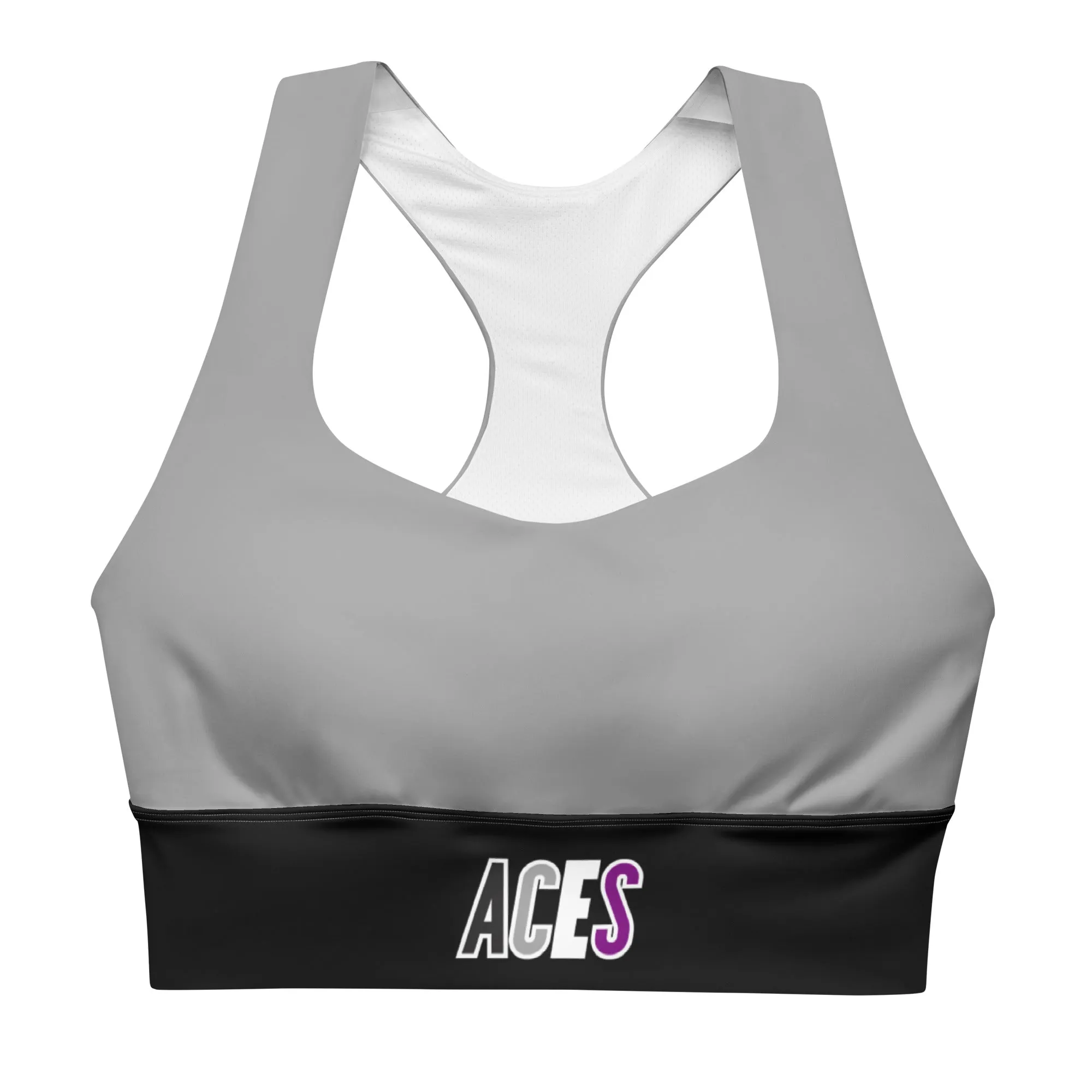 Aces Asexual Pride Gray Sports Bra