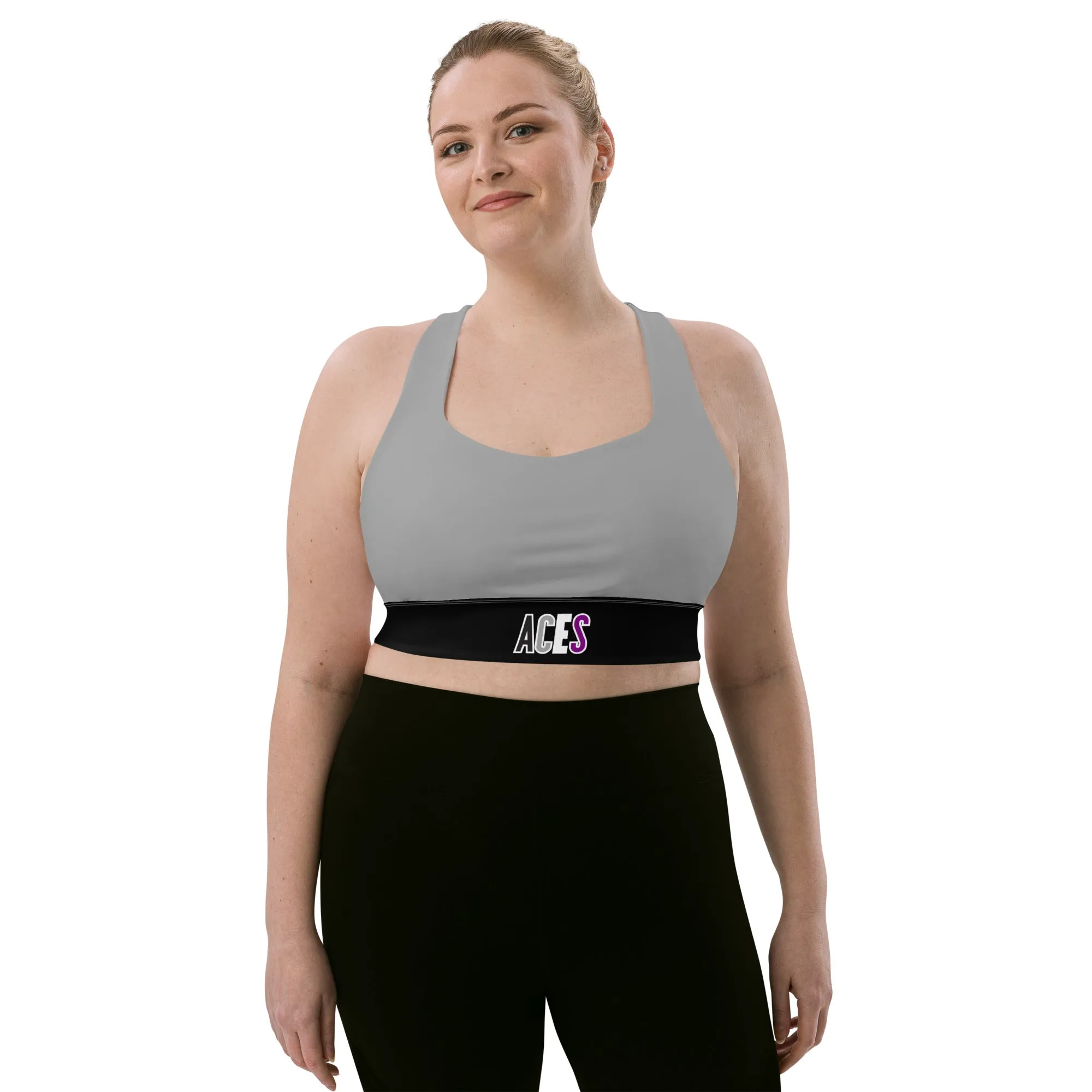 Aces Asexual Pride Gray Sports Bra