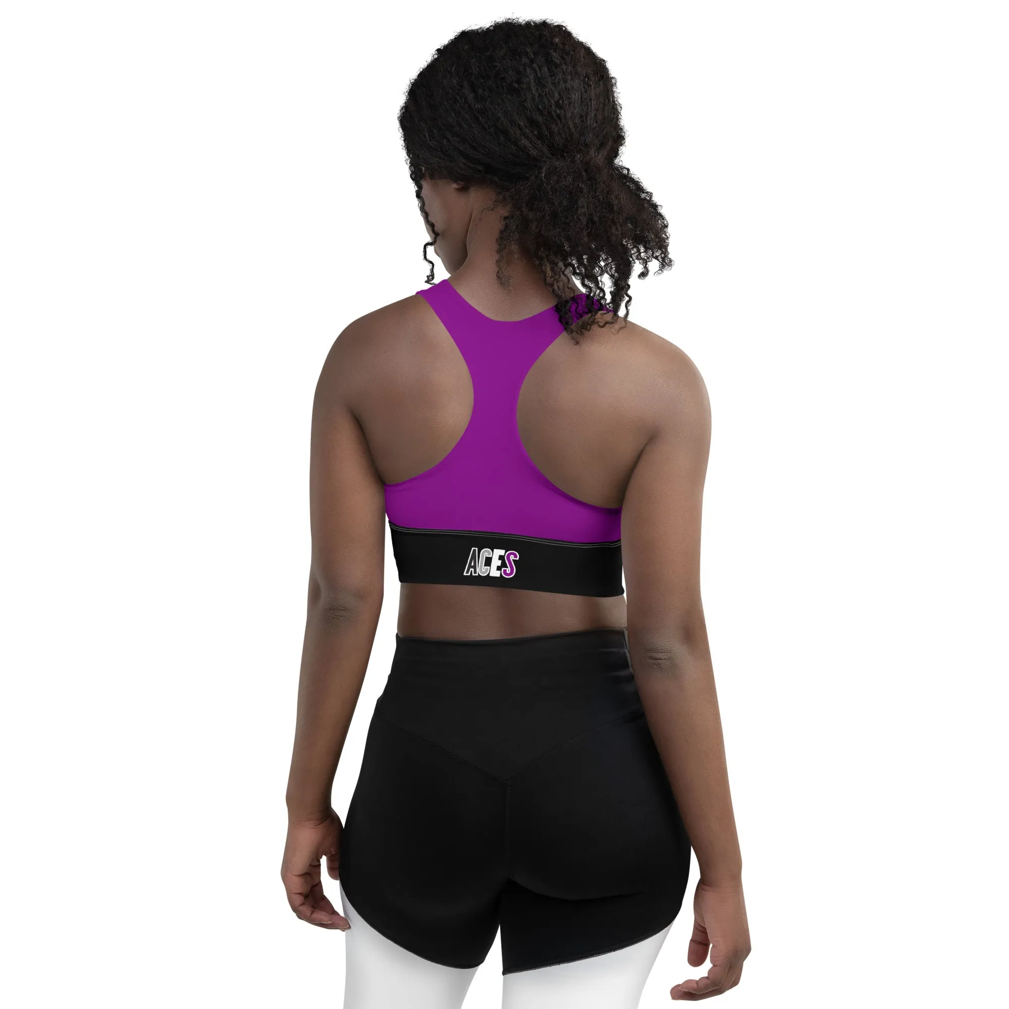 Aces Asexual Pride Purple Sports Bra