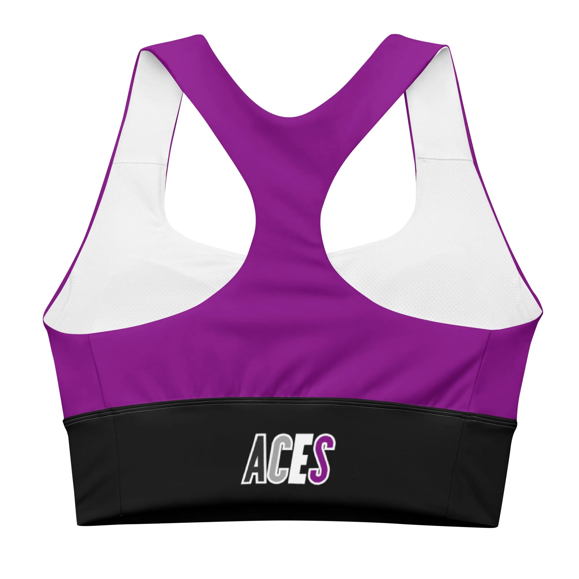 Aces Asexual Pride Purple Sports Bra