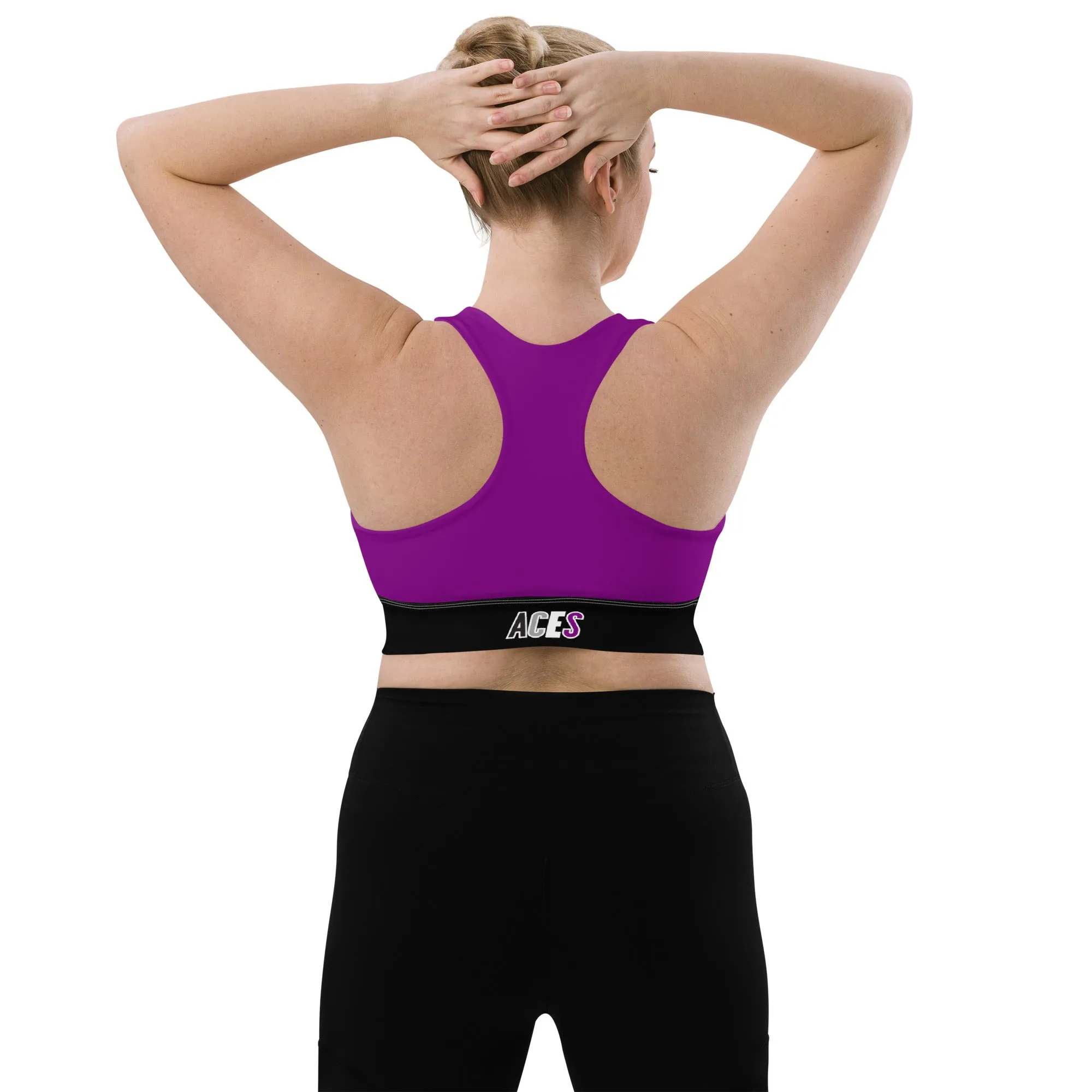 Aces Asexual Pride Purple Sports Bra