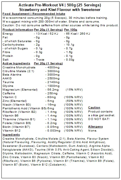 Activate Pre Workout v4