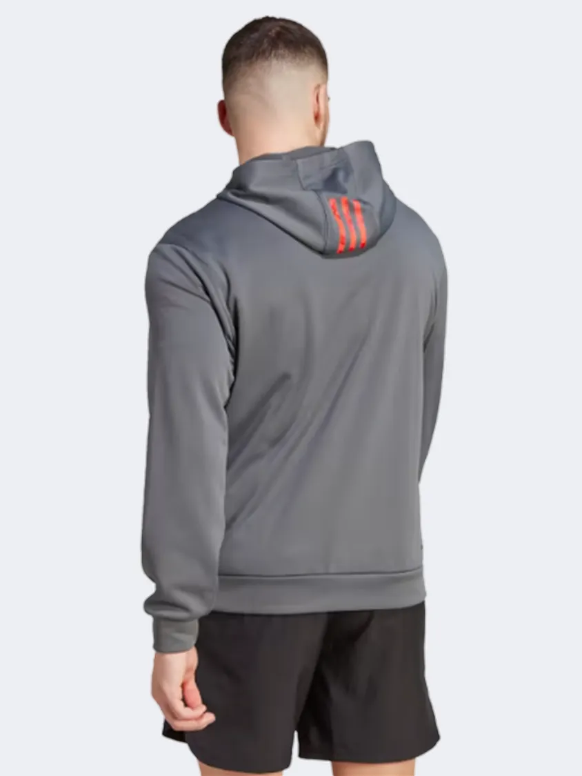 Adidas Essentials Full-Zip  Men Training Hoody Grey Five