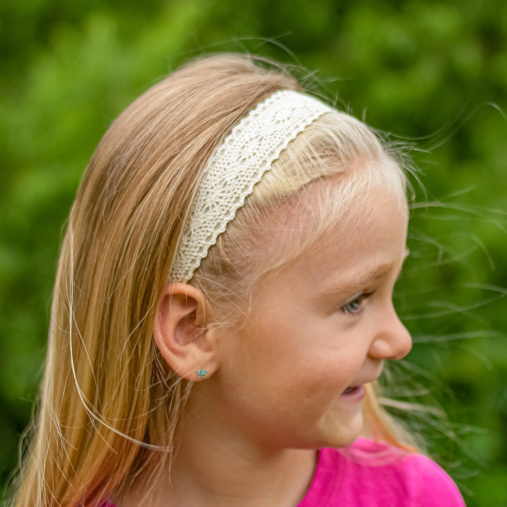 Adjustable No Slip Crochet Lace Headbands - 5 Pack