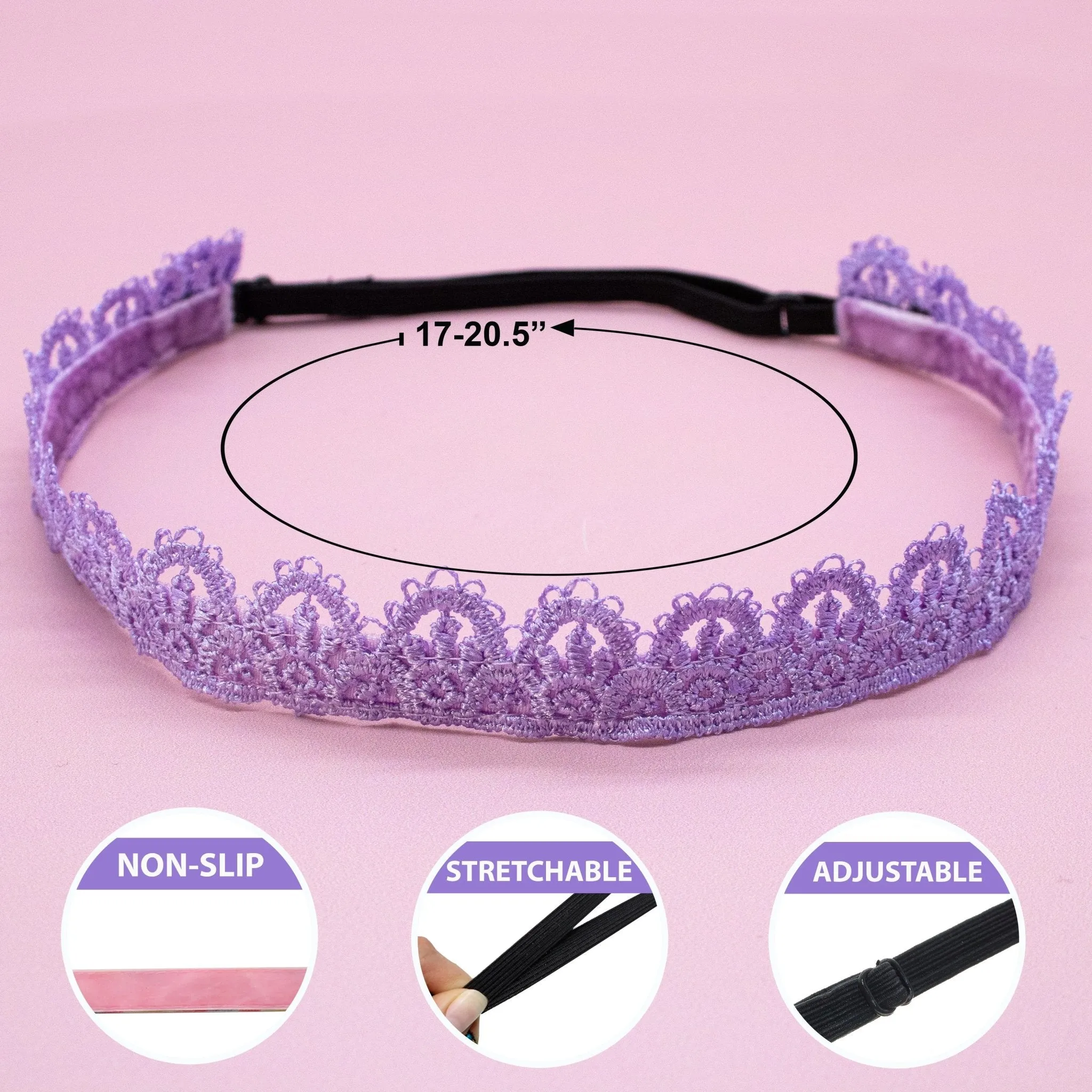 Adjustable No Slip Tiara Crown Headband