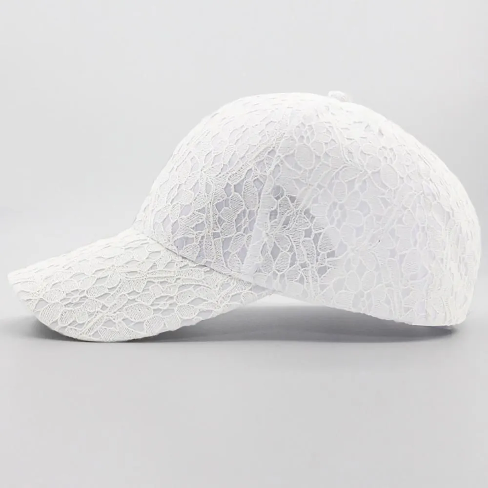 Adjustable Summer Hat With Cotton Lace Mesh