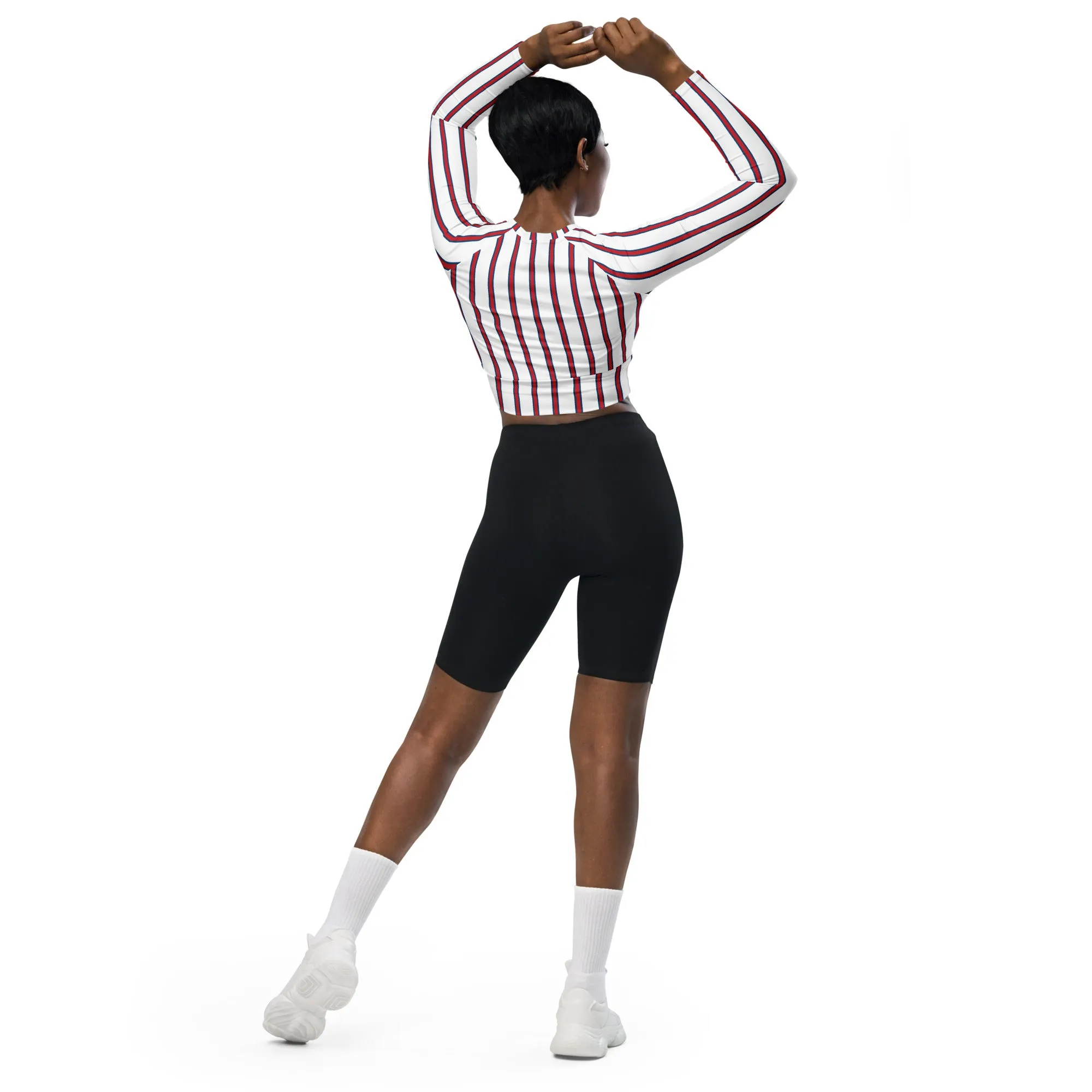 Americana Striped Recycled long-sleeve crop top