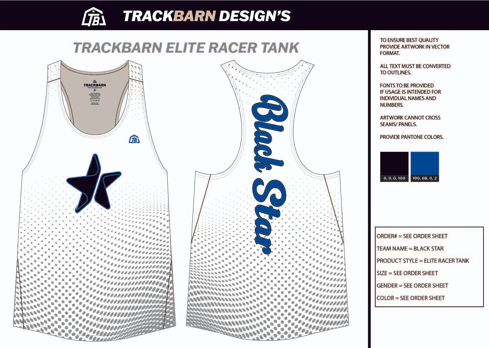 Black-Star- Youth Track Singlet