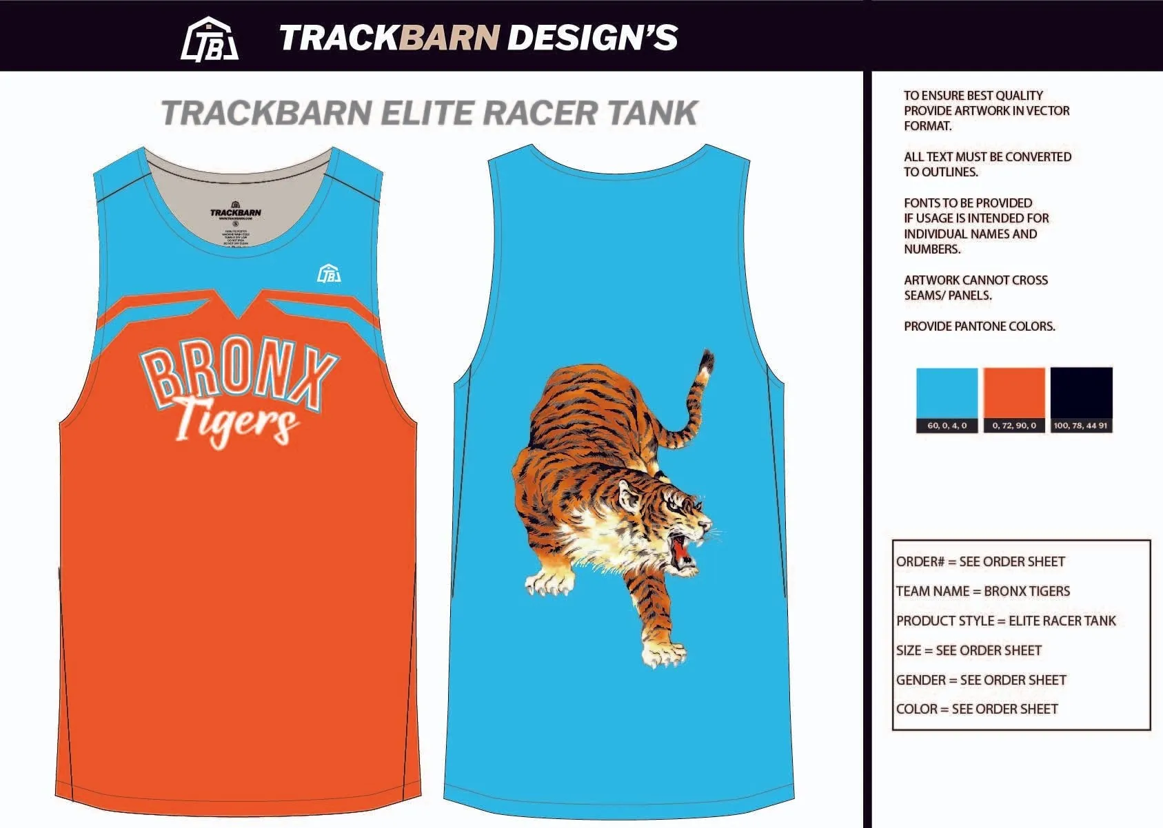 Bronx-Tigers- Womens Track Singlet