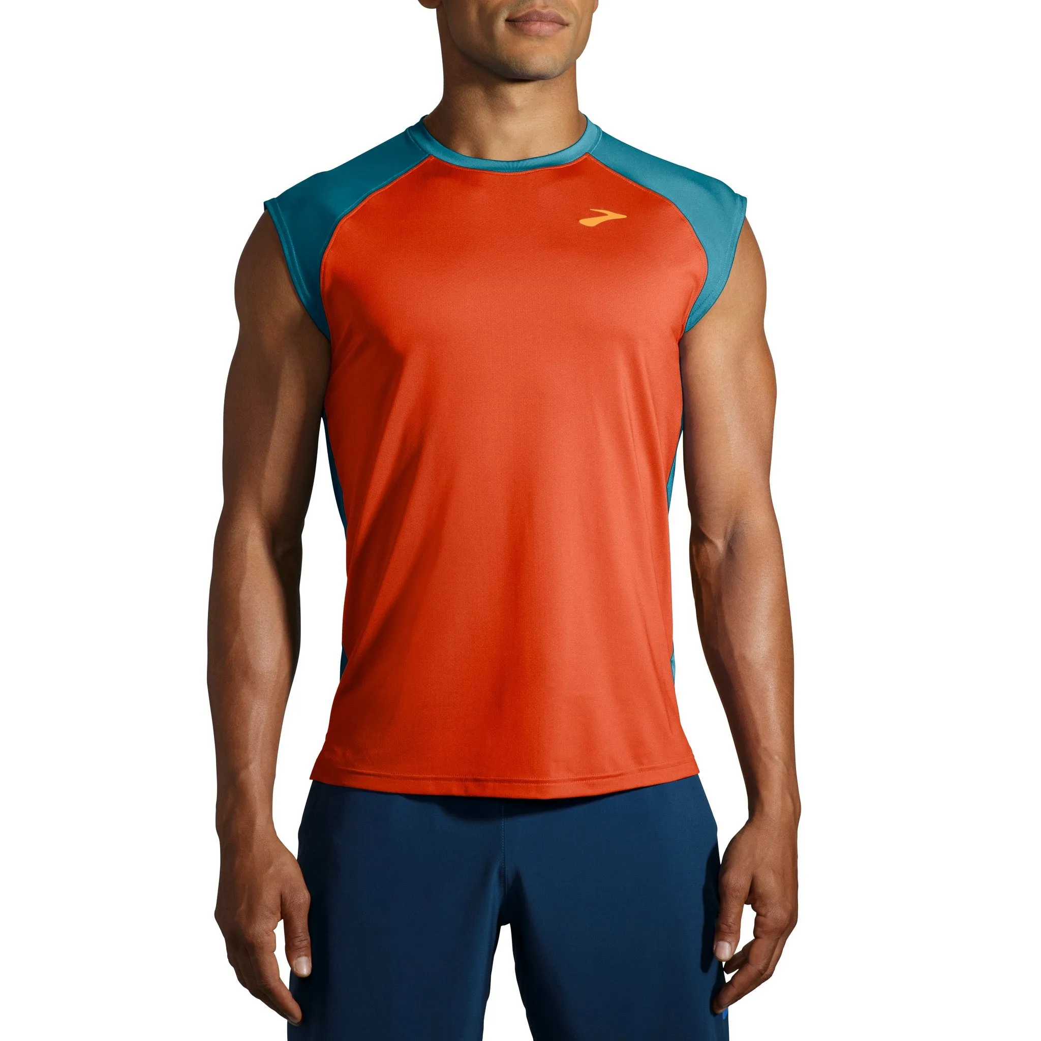 Brooks | Atmosphere Sleeveless 2.0 | Men's | Red Clay/Slate Blue