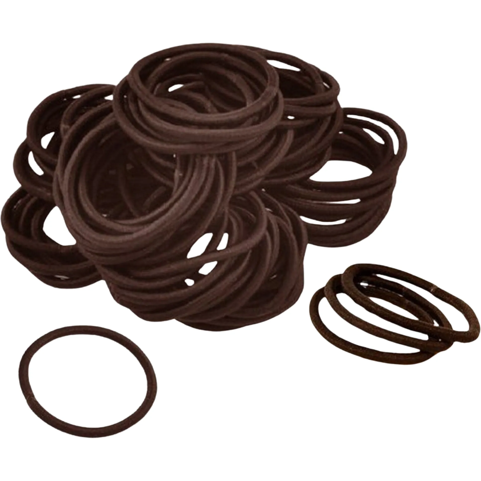 Brown Hair Elastics - 100 Pack