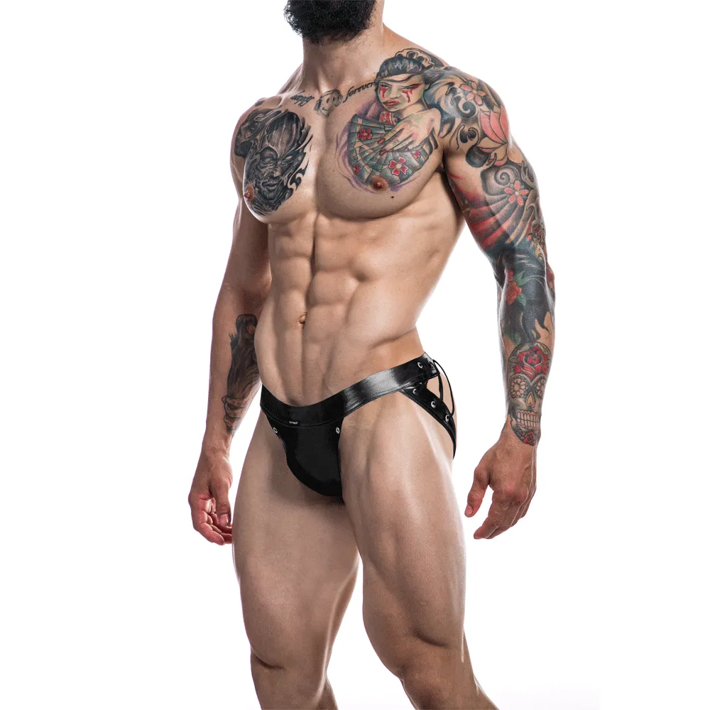 C4M Desire Jockstrap - Black Leatherette