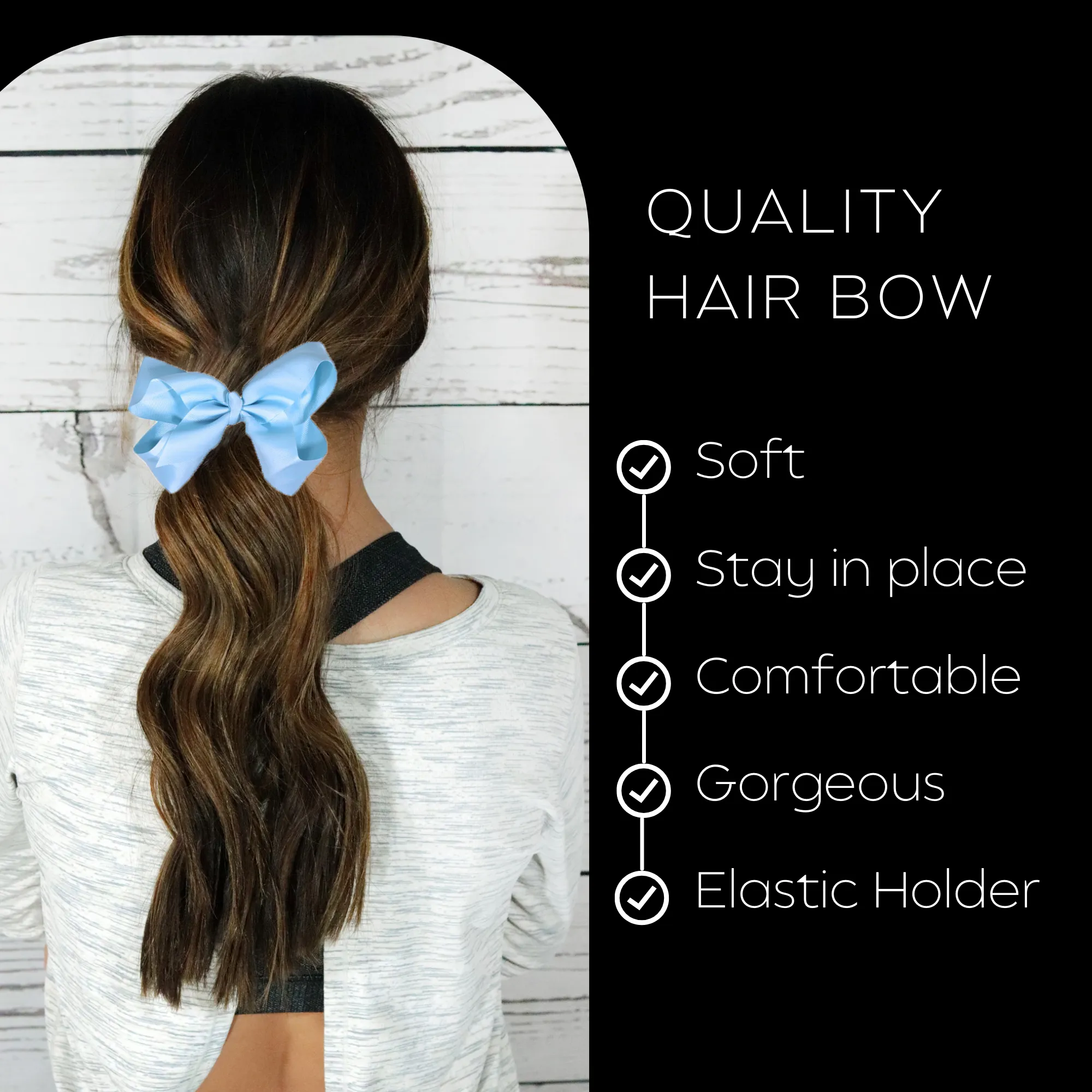 Carolina Blue Classic Hair Bow