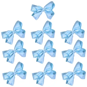 Carolina Blue Classic Hair Bows - 10 Pack