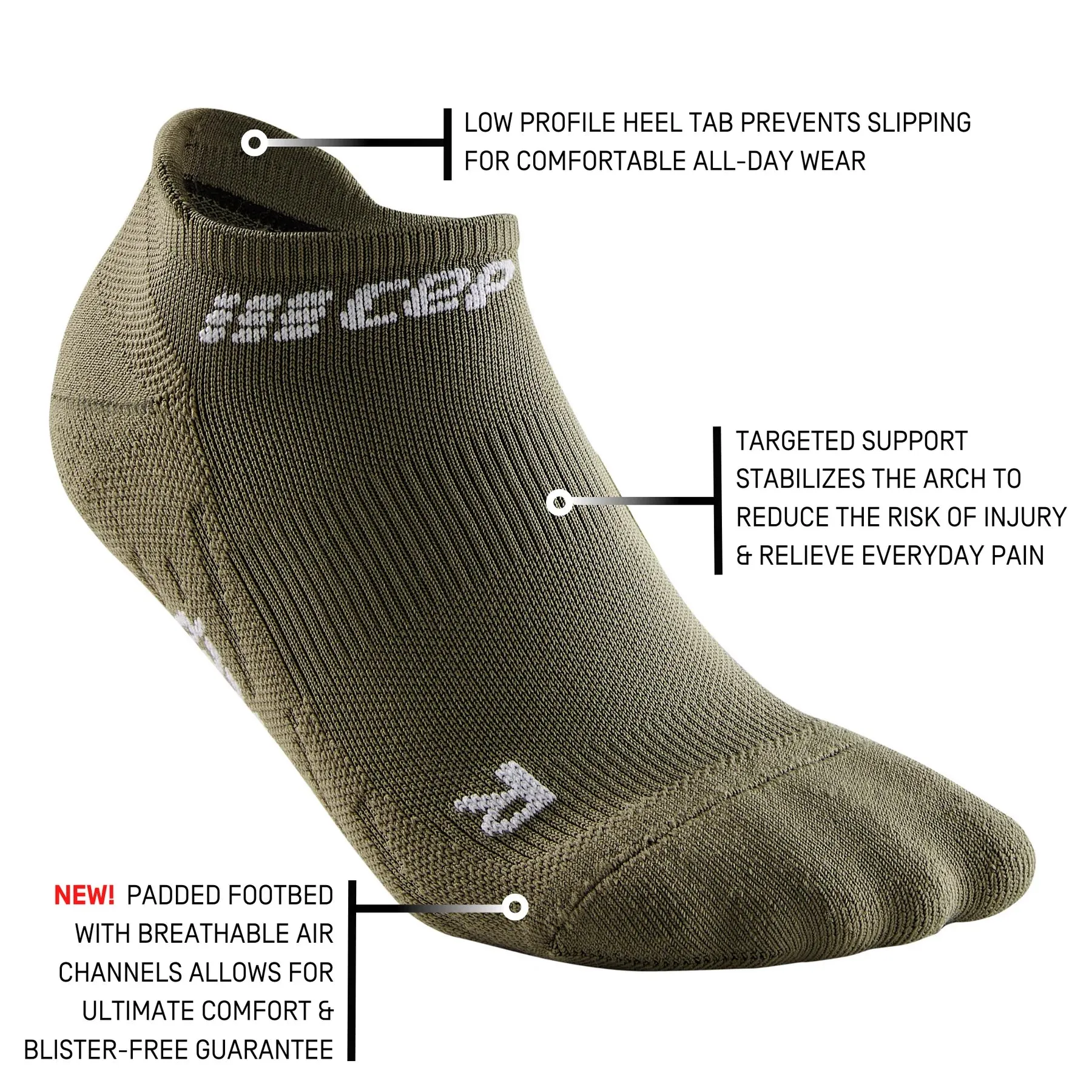 CEP | The Run No Show Socks 4.0 | Men's | Olive