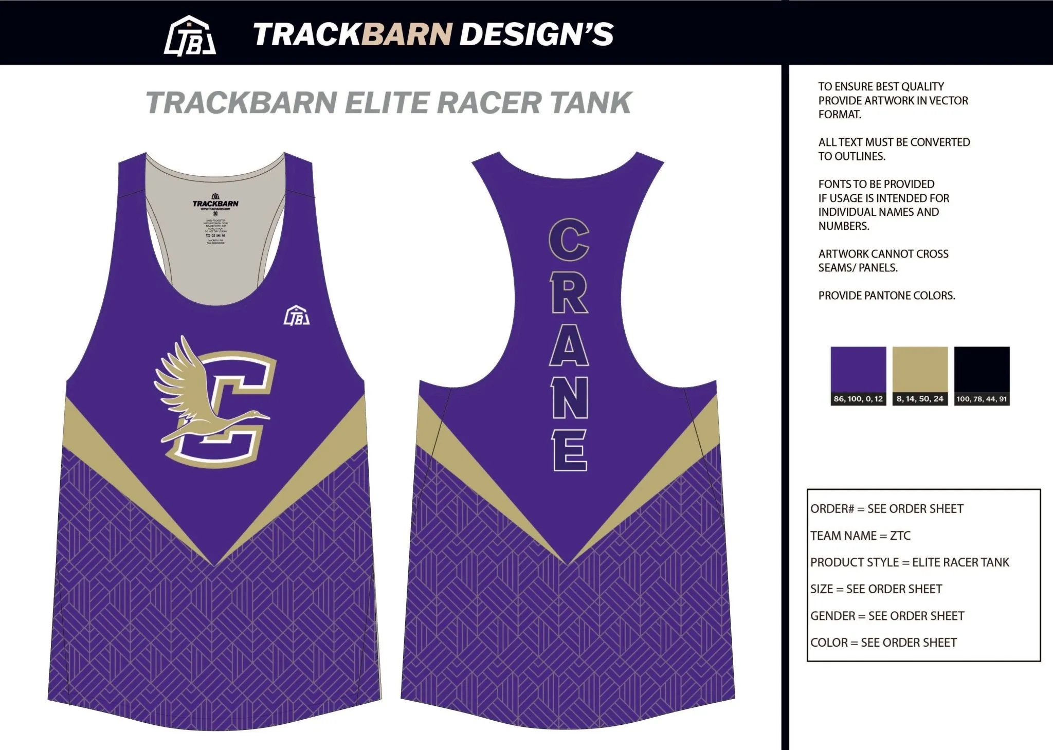 Crane-- Youth Track Singlet