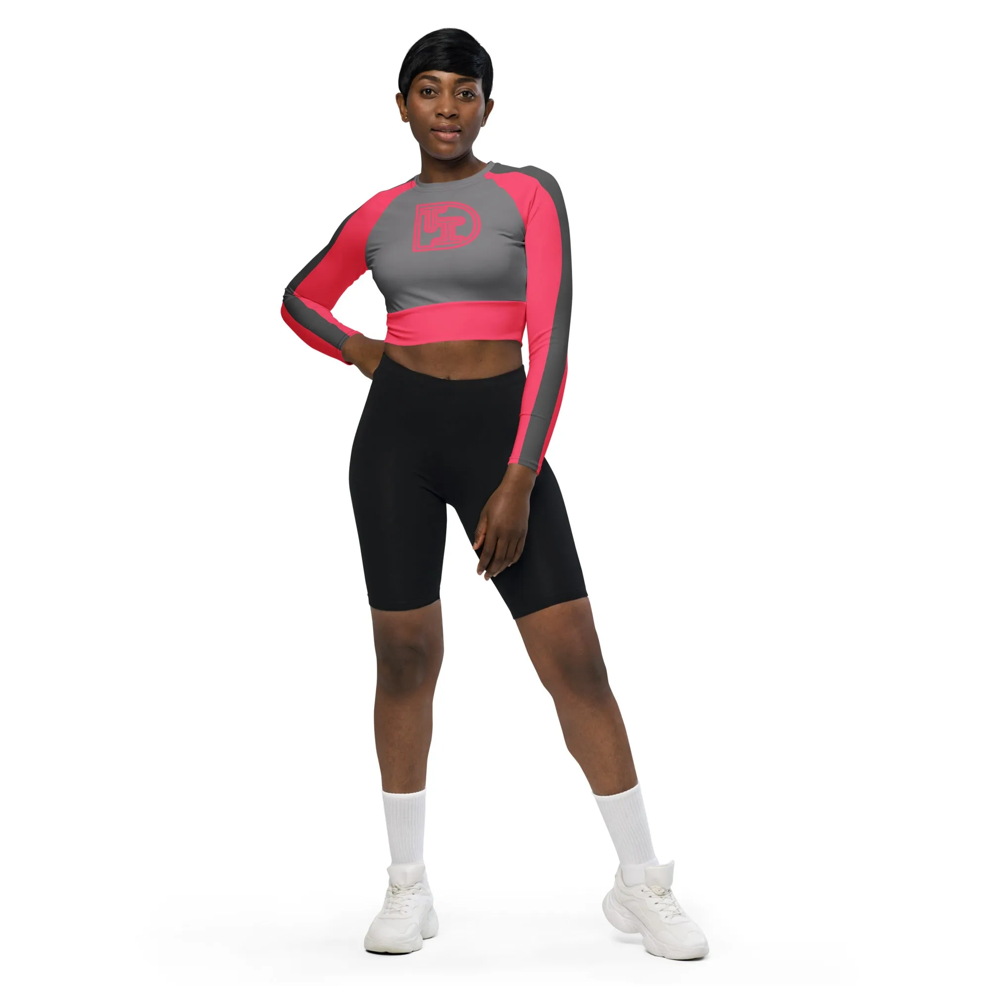 DTI Racer Eco-Friendly Recycled Long-Sleeve Crop Top for Stylish Comfort