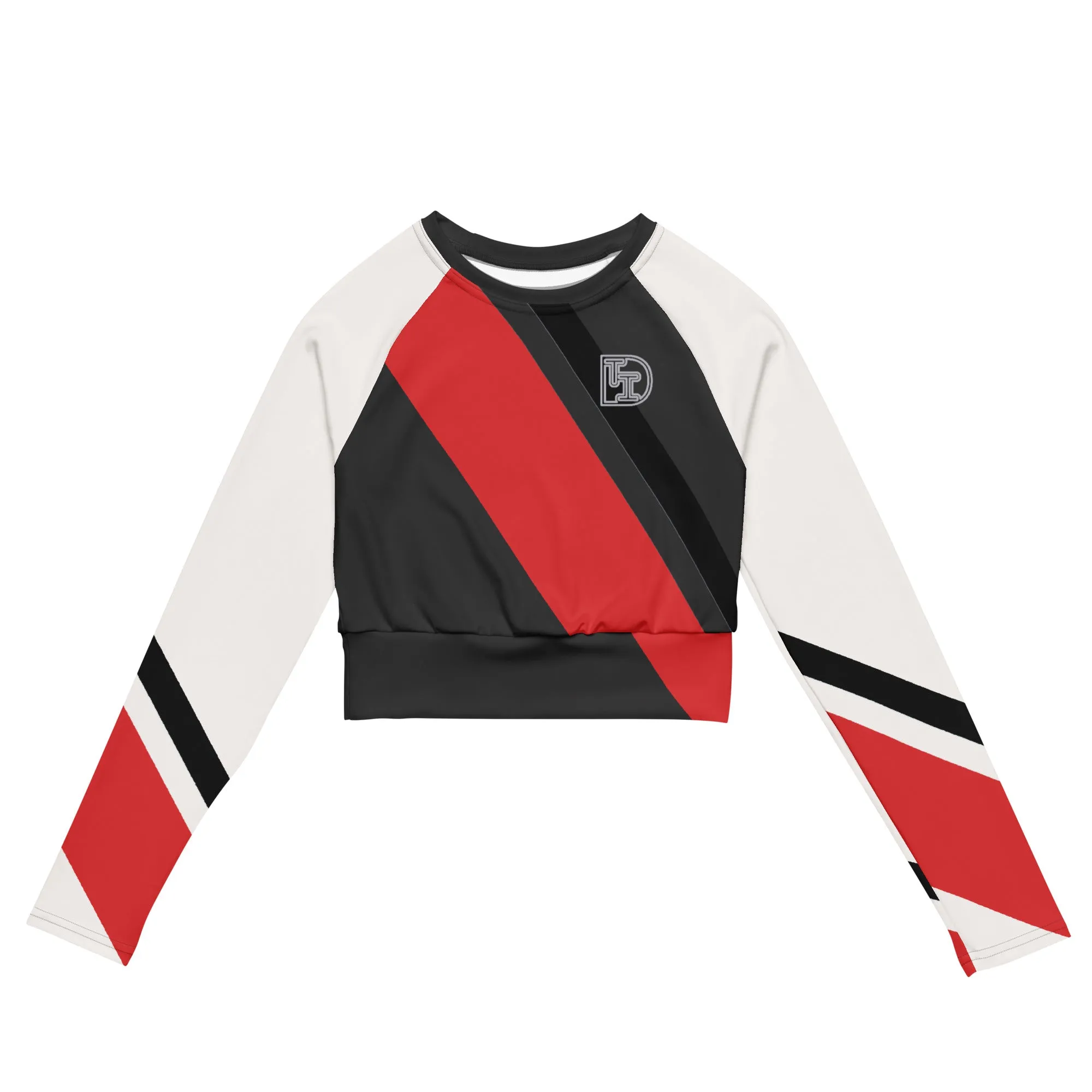 DTI Red Stripe Recycled long-sleeve crop top