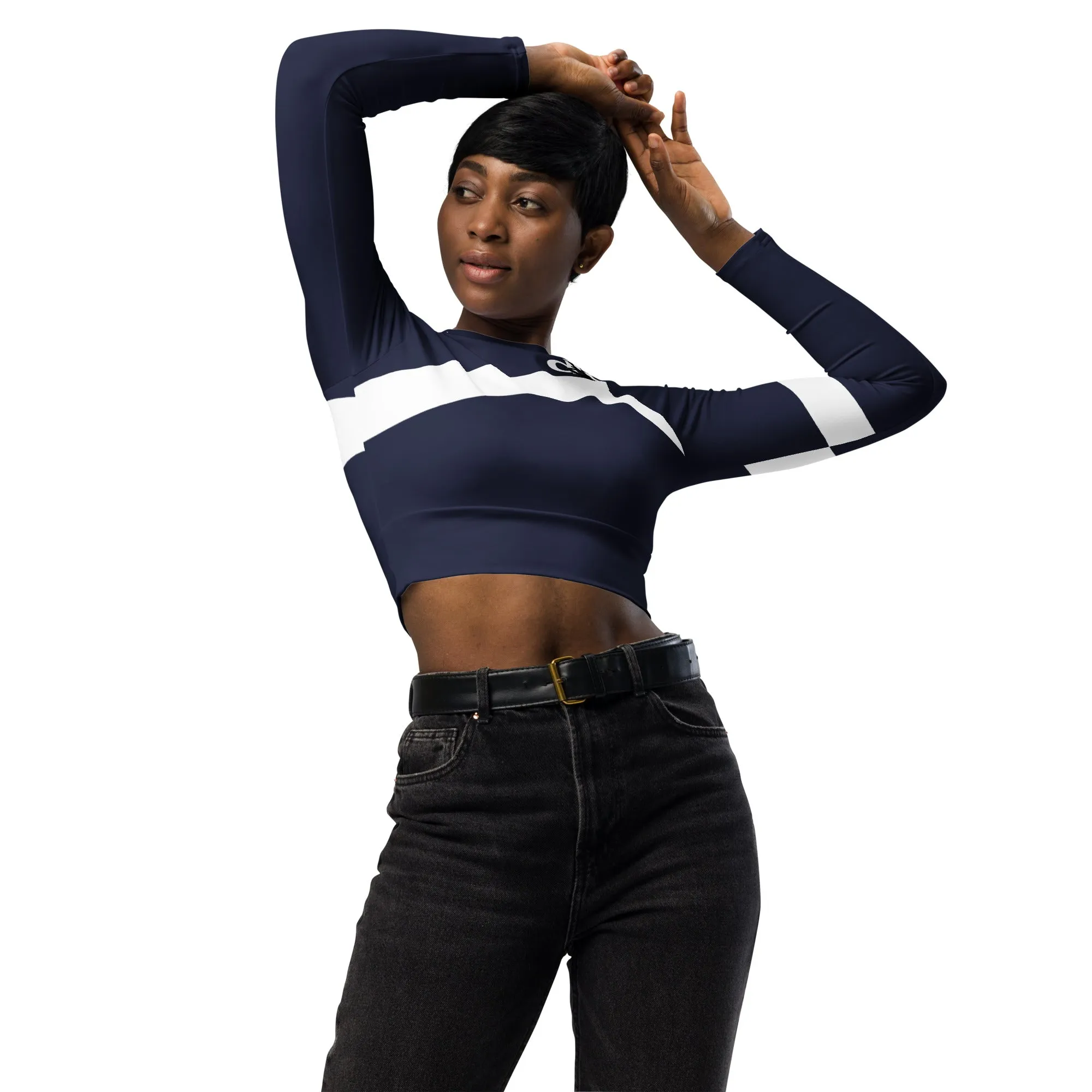 DTI Royal Navy Recycled long-sleeve crop top