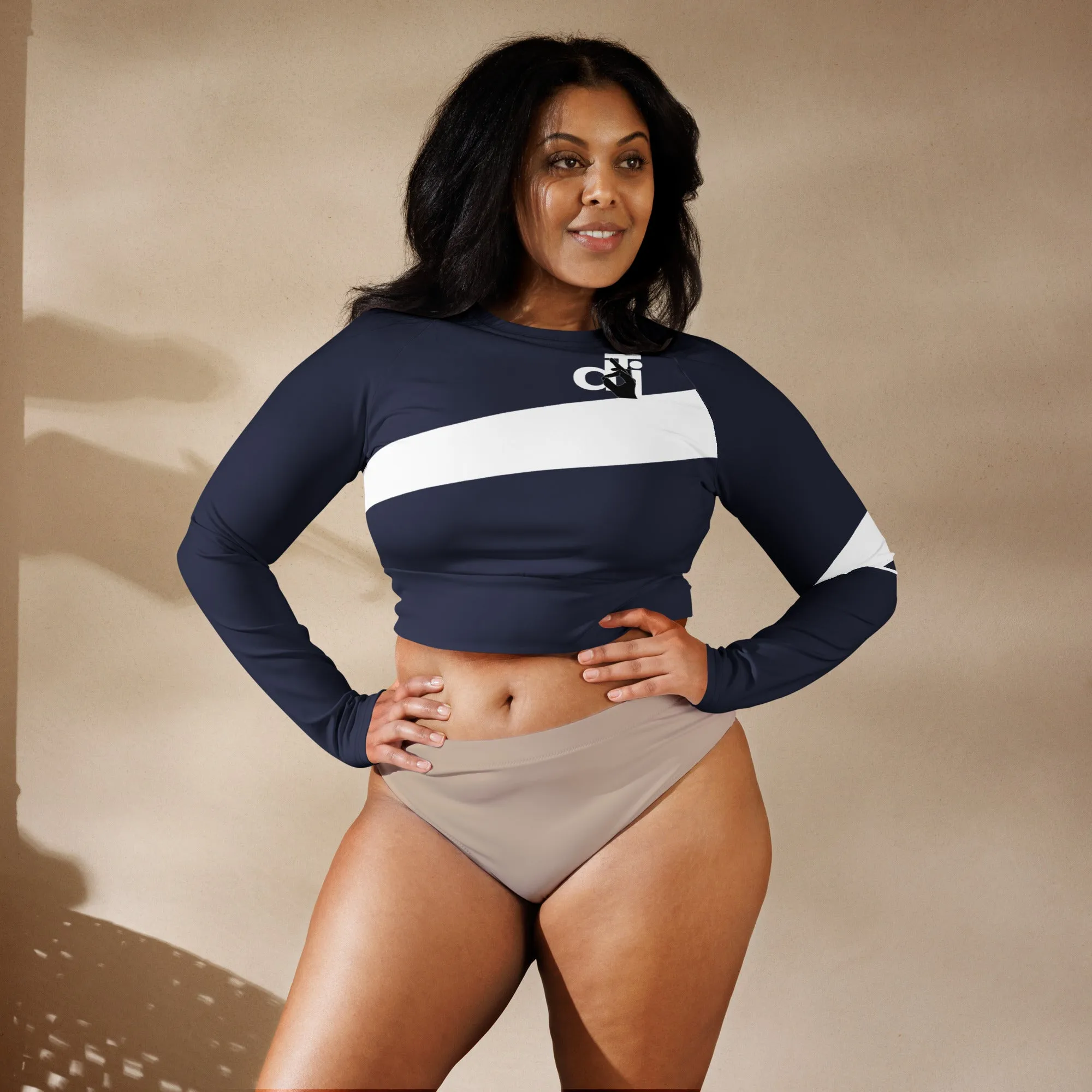 DTI Royal Navy Recycled long-sleeve crop top