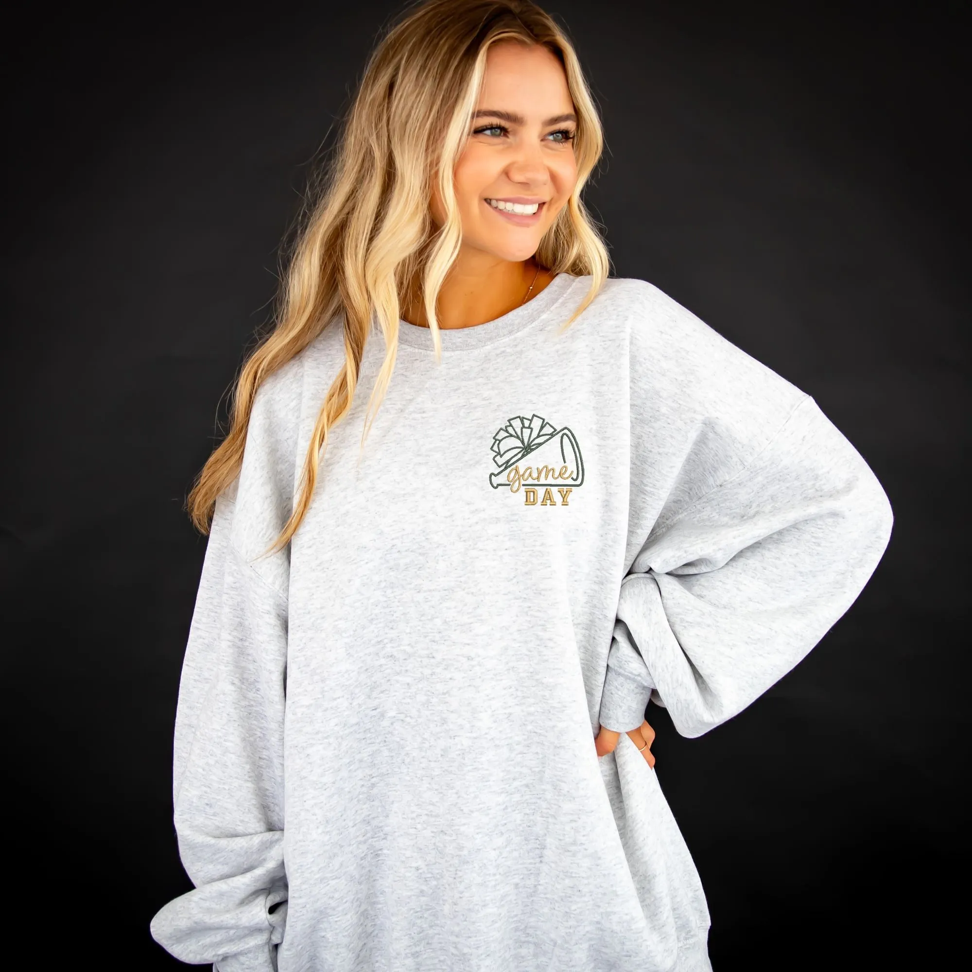 Embroidered Game Day Cheer Crewneck Sweatshirt