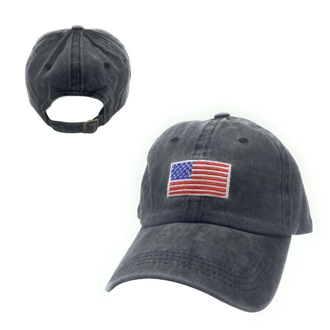 Empire Cove Washed USA Flag Cotton Baseball Dad Caps Patriotic Hats Vintage