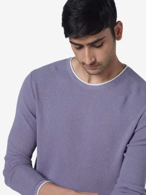 ETA Lilac Slim-Fit Knit Textured T-Shirt