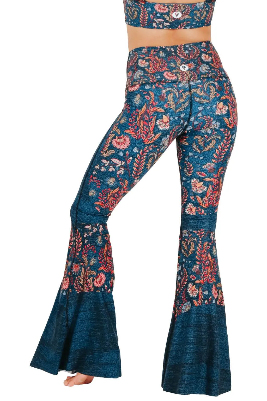 Festival Denim Printed Bell Bottoms by Yoga Democracy