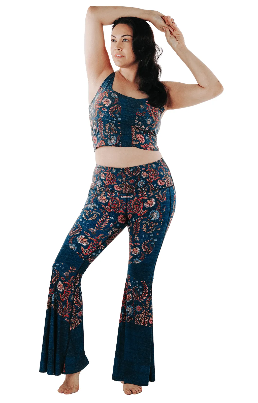 Festival Denim Printed Bell Bottoms by Yoga Democracy