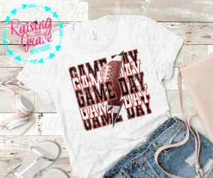 Game Day - Football - Black and Red - T-Shirt - Adult