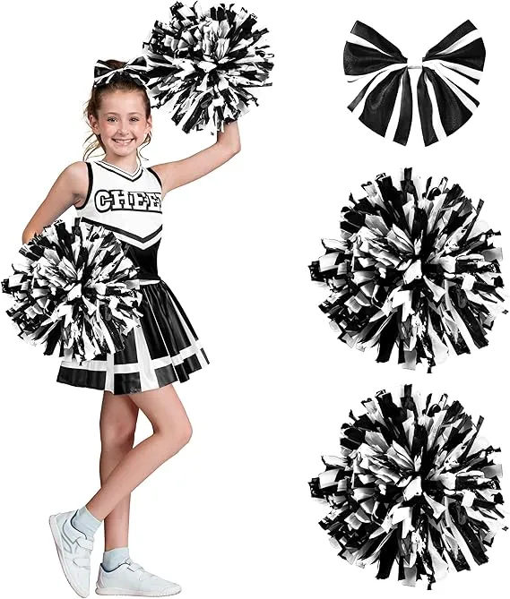 Girl Blue Cheerleader Costume, Black