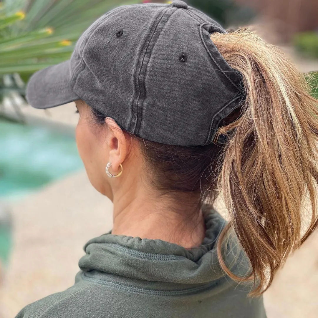 Grace Ponytail Cap (Black)