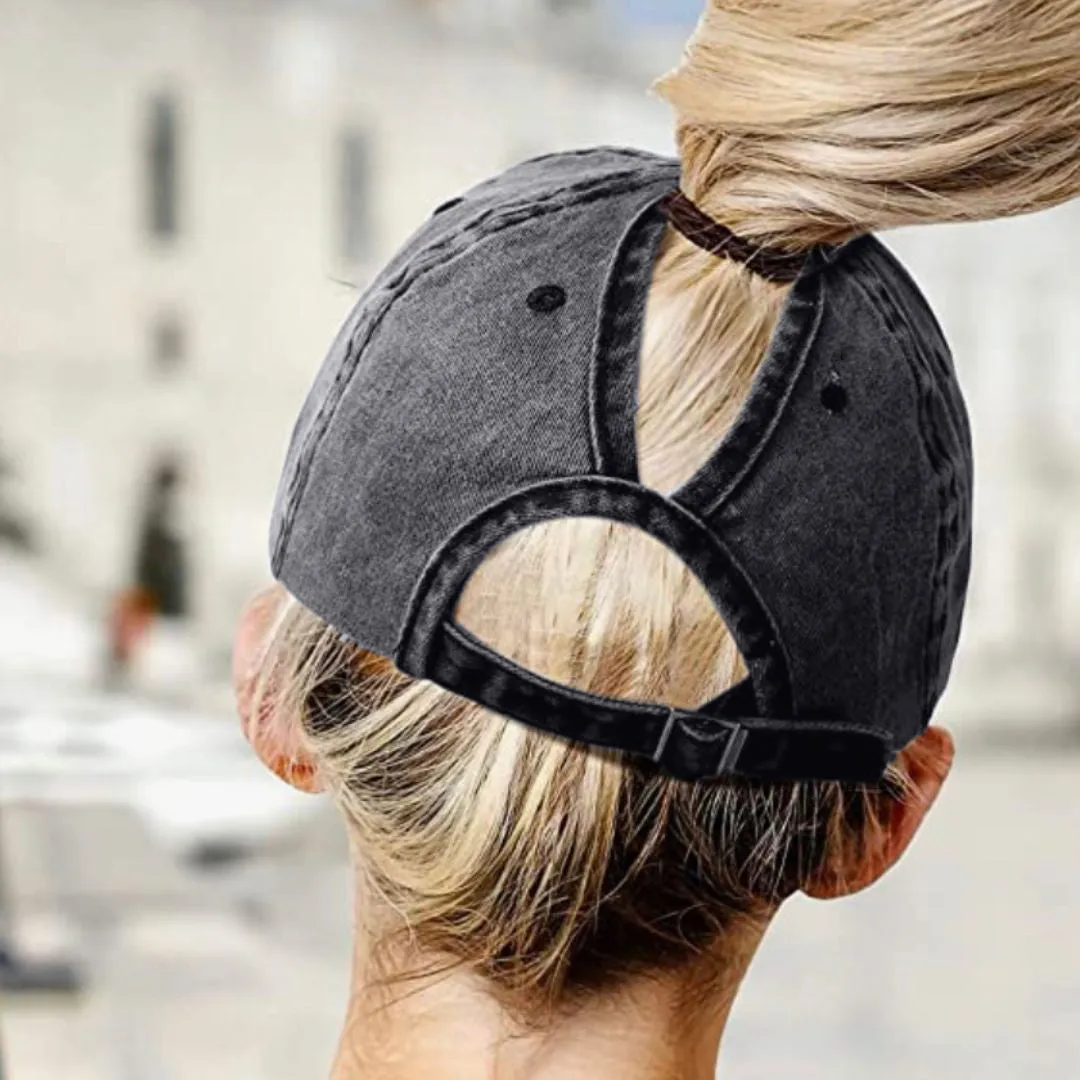 Grace Ponytail Cap (Black)