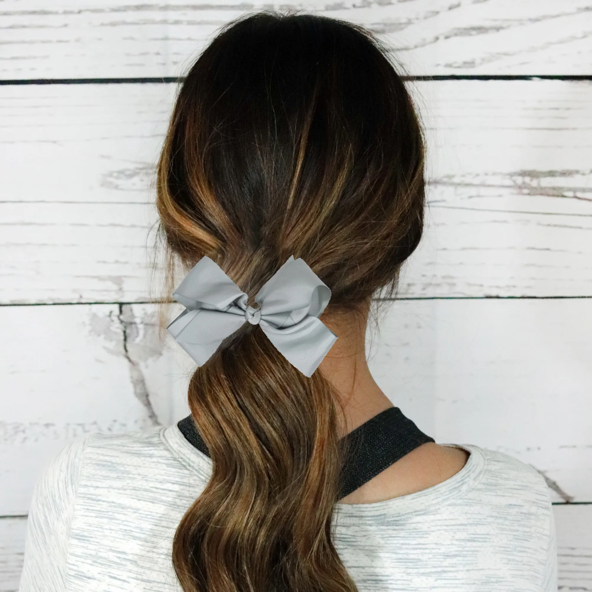 Gray Classic Hair Bow