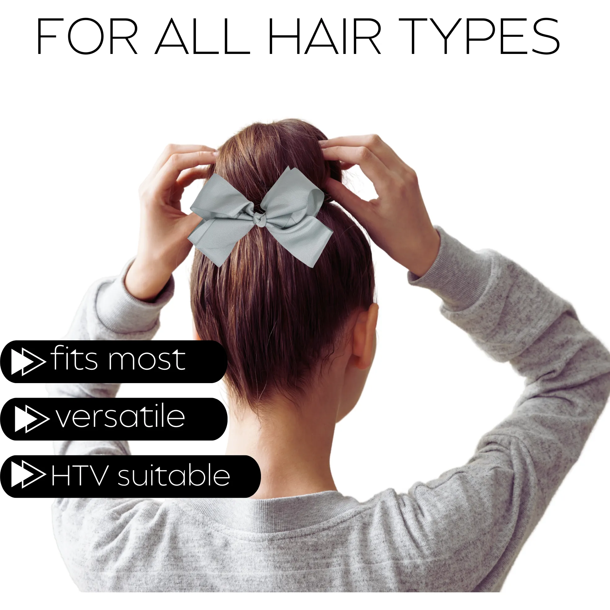 Gray Classic Hair Bow