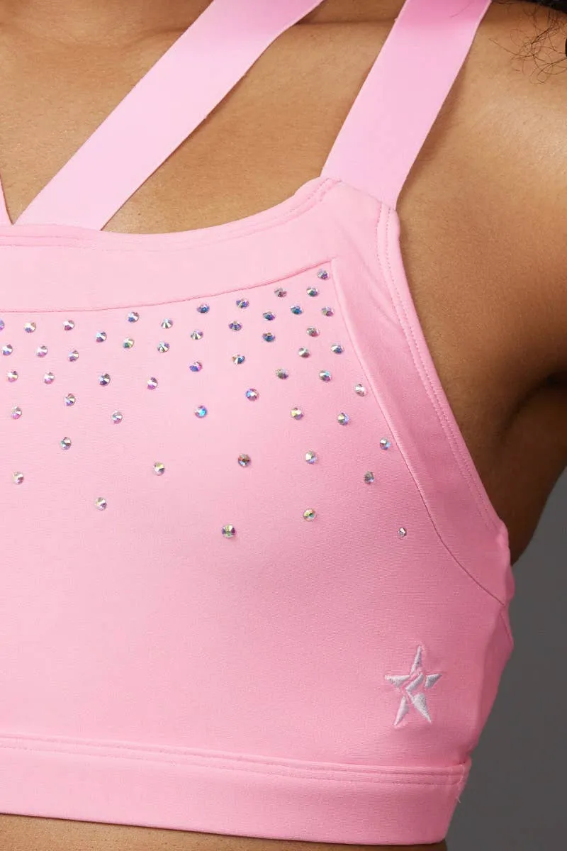 Janet Sports Bra in Orchid Pink Crystal