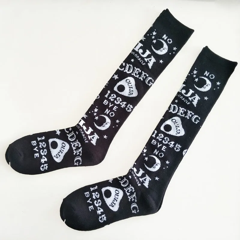 Knee letter moon star sports socks