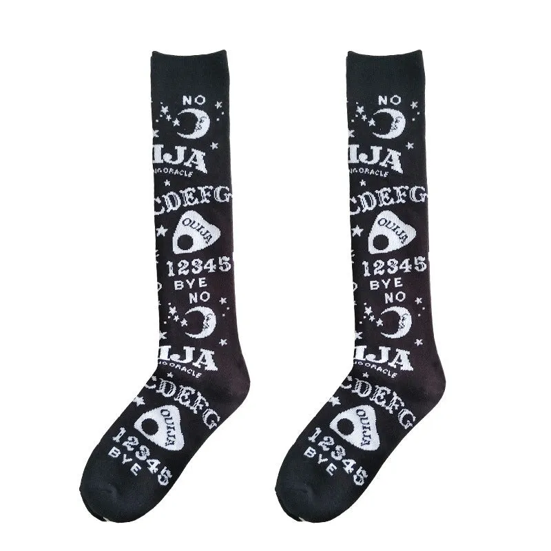 Knee letter moon star sports socks