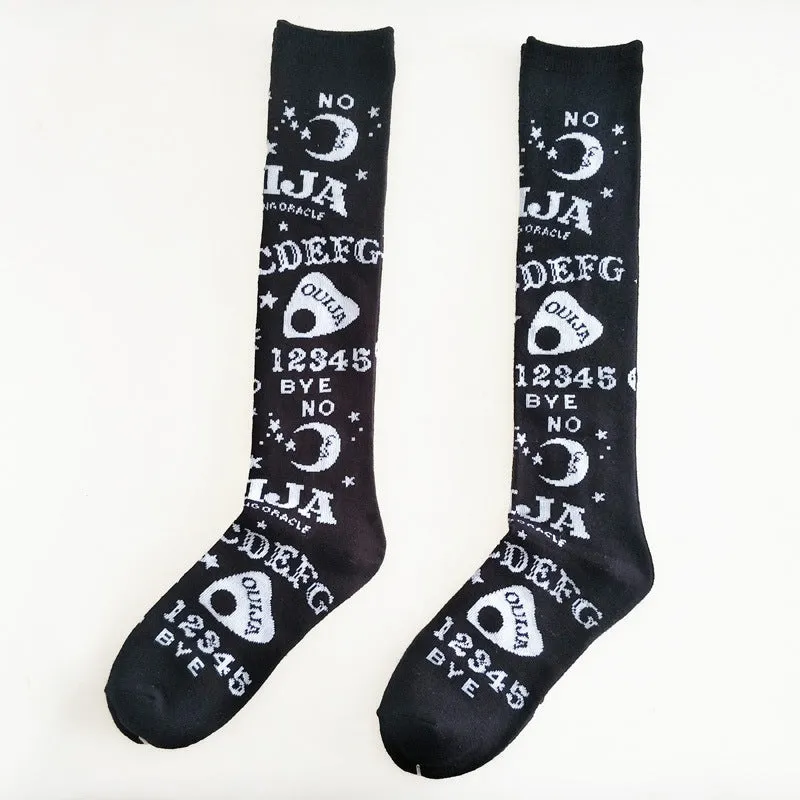 Knee letter moon star sports socks