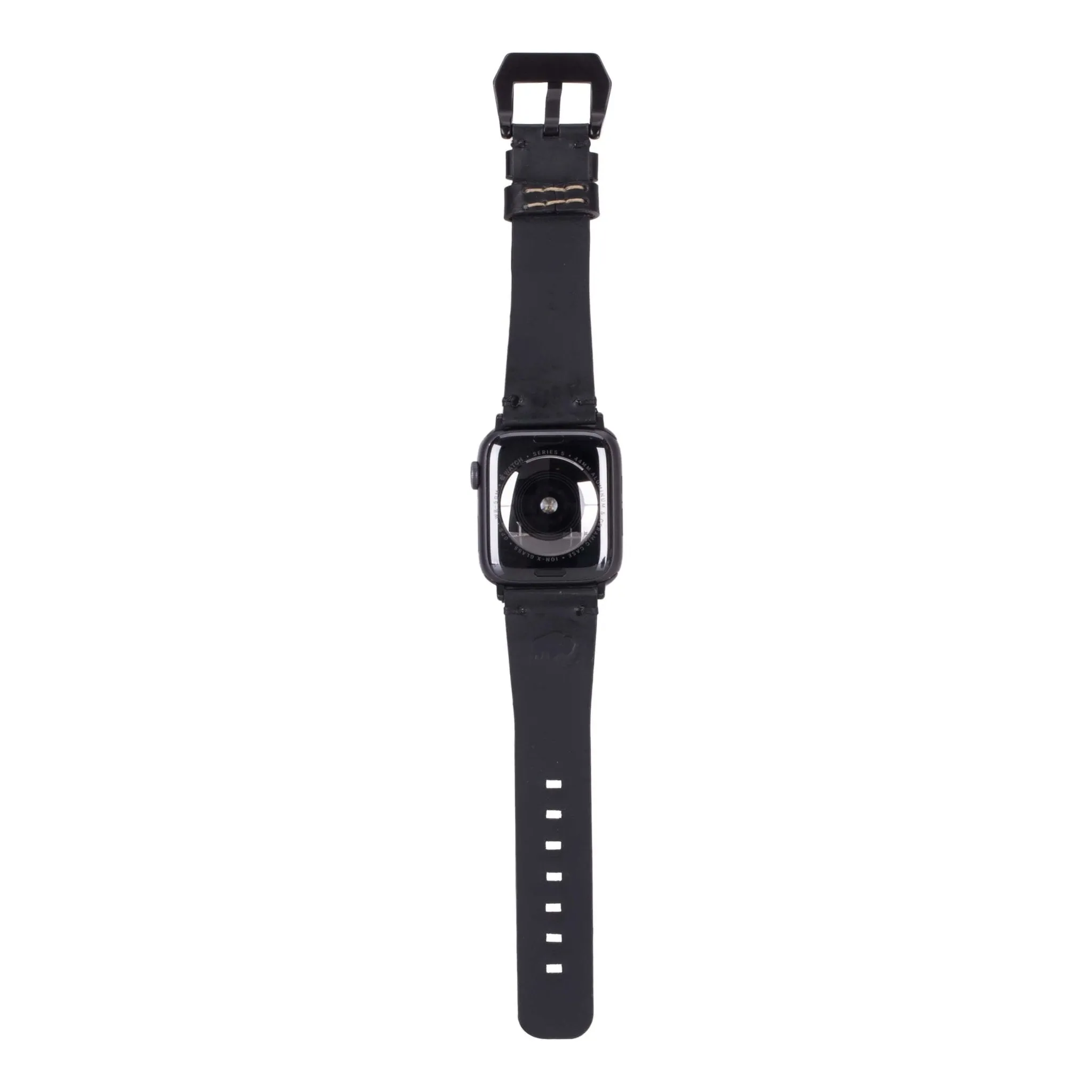 Modern Newport Band for Apple Watch 44mm / 45mm, Distressed Black, Black Hardware