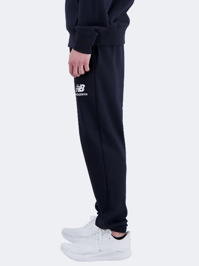 New Balance Essentials Stacked Logo French Terry Men Lifestyle Pant Black