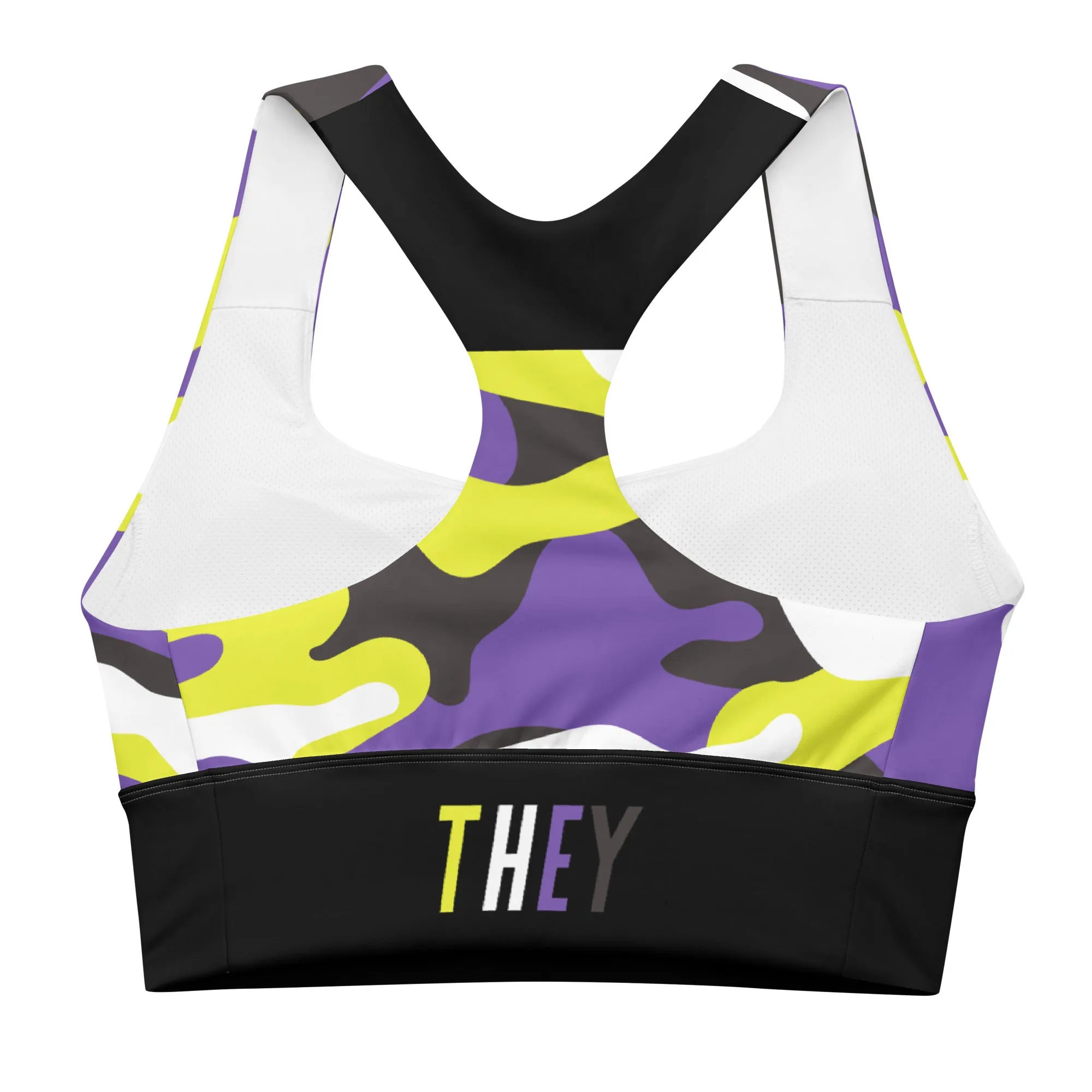 NonBinary Pride Camo Sports Bra