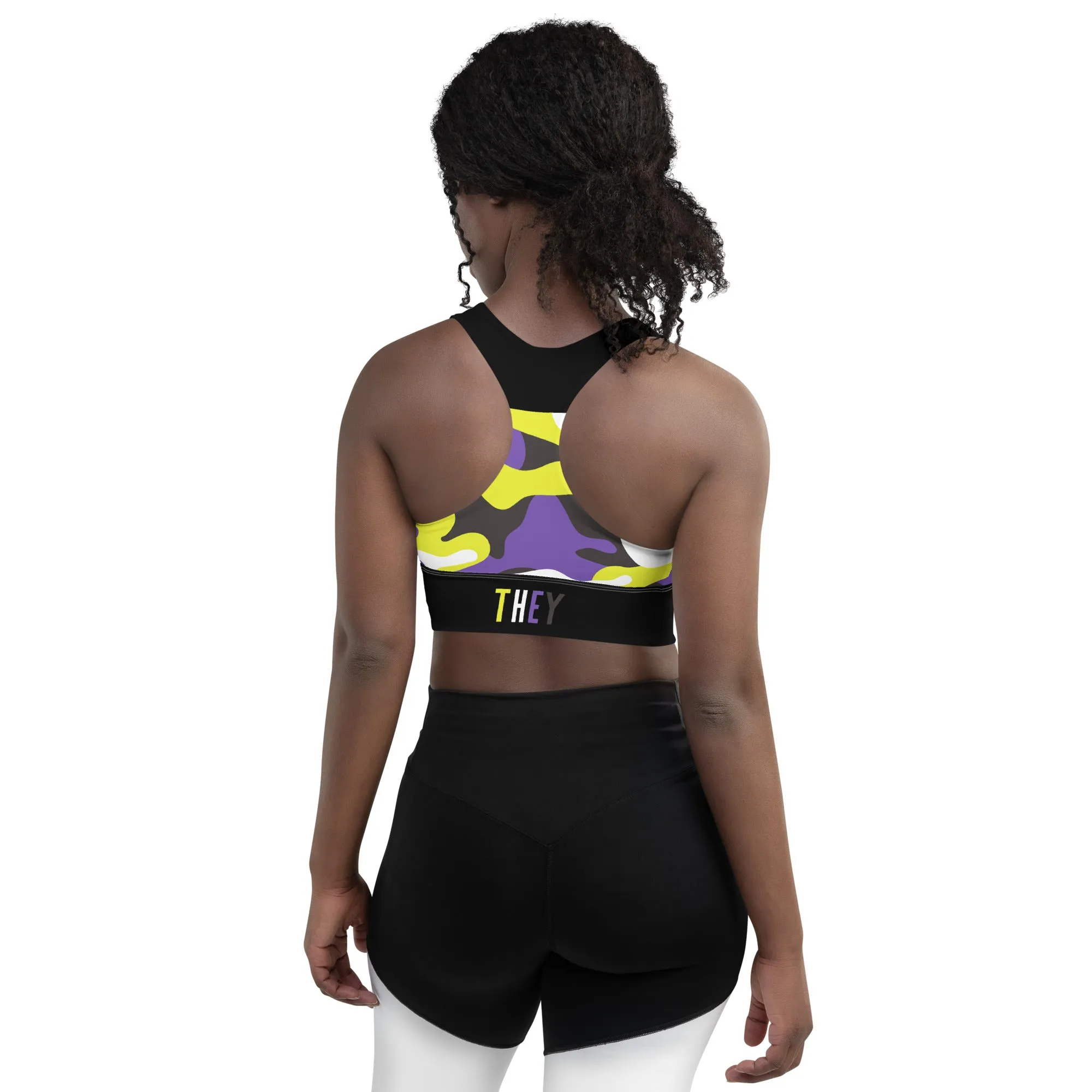 NonBinary Pride Camo Sports Bra