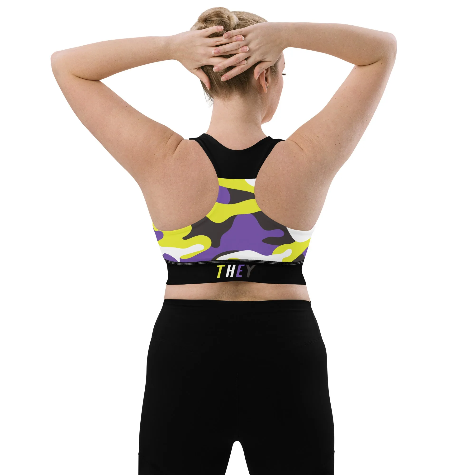 NonBinary Pride Camo Sports Bra