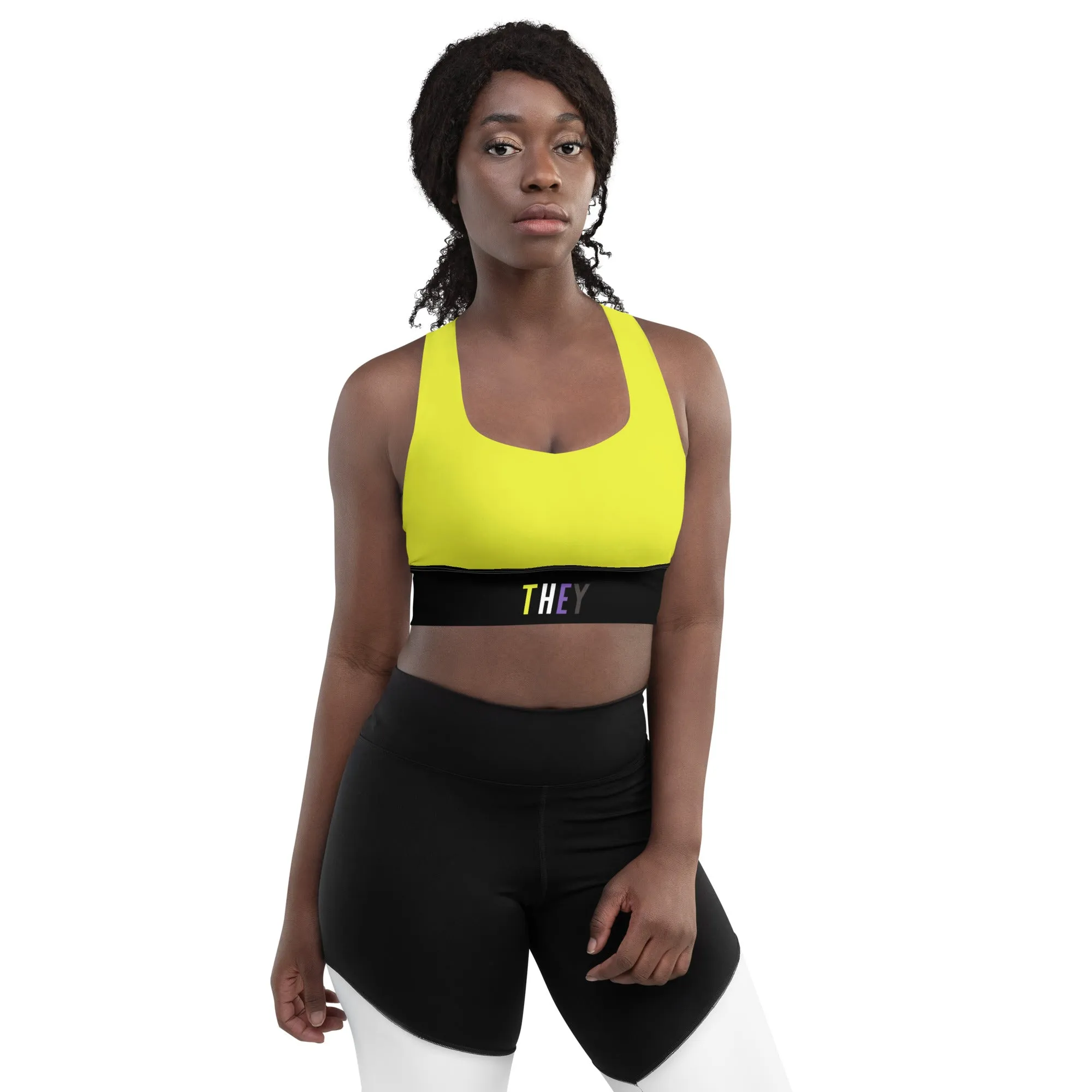 NonBinary Yellow Pride Sports Bra